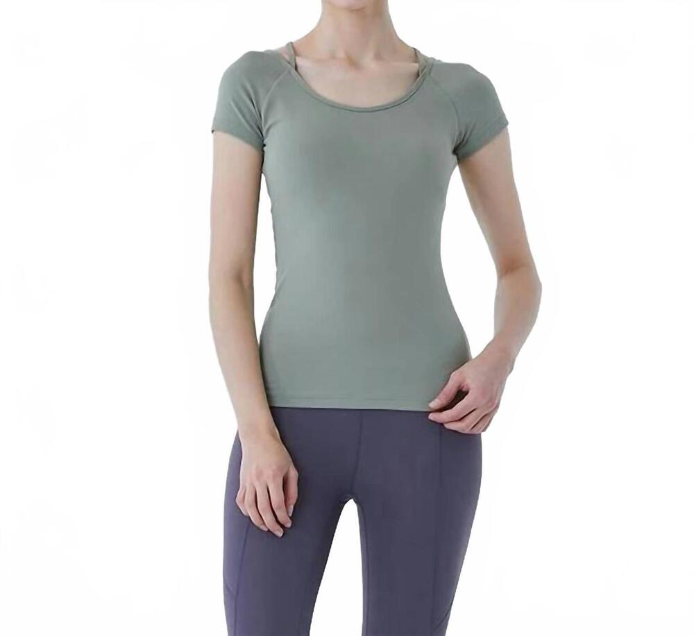 NEW MULAWEAR shaina criss cross top in khaki-grey